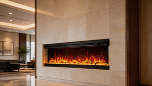 <span class=keywords><strong>Chimenea</strong></span> <span class=keywords><strong>Eléctrica</strong></span> Moderna de Tres Lados con Vista <span class=keywords><strong>Panorámica</strong></span> de Vidrio, Efecto de Llama Realista, Calefacción Ajustable, Decoración para Sala de Estar - Product Image 4