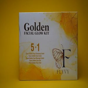 Kit complet Golden Glow pour le visage 5 en 1, anti-âge, éclaircissant, soin de la peau, nettoyage en profondeur, exfoliation, crème de massage, kit visage - Product Image 2