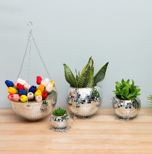Cintre de plante de <span class=keywords><strong>pot</strong></span> de jardinière de boule de disco suspendu unique pour les plantes d'intérieur extérieures - Product Image 4