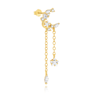 Pendiente de Diseño Moderno con Forma de Mariposa, Geometría, Circonita, Estrella y Luna - Product Image 1