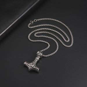 Viking Stainless Steel <strong>Hammer</strong> Men <strong>Necklace</strong> Mjolnir <strong>Thor</strong> <strong>Hammer</strong> Pendant <strong>Necklace</strong> Never Fade Talisman Amulet Jewelry for Men - Product Image 5