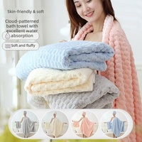 Serviette de bain en polaire corail tricotée en polyester, douce, légère, très absorbante, pour la maison, la salle de bain, les voyages, séchage rapide, utilisation à la plage