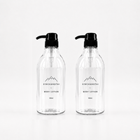 Bouteille Pompe Distributrice de Lotion en Plastique PET Transparente de 500 ml pour Shampoing et Après-Shampoing, Emballage Vide pour Savon, Idéale pour la Décoration de Salle de Bain - Vente en Gros
