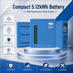 SWA <span class=keywords><strong>ENERGY</strong></span> Batterie solaire murale empilable certifiée UL9540A 5,12 kWh 51,2 V 100 Ah LiFePO4 pour solutions de projets (vente en gros) - Product Image 1