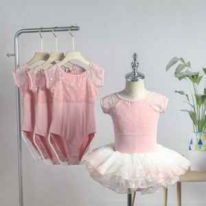 Justaucorps de danse en nylon rose à motifs floraux pour filles, tenue d'entraînement de ballet, costume de danse, body – Designs populaires - Product Image 1