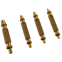 KAFUWELL RT3410 Kit d'extracteurs de vis endommagées à double tête, 4 pièces, plaqué titane, pour vis, écrous et boulons à tête abîmée