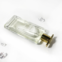 Vente chaude - Flacons d'huile de parfum rectangulaires en verre transparent - Emballage cosmétique - Flacon de parfum personnalisé 80 ml