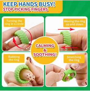 Otizm için 18 paket silikon Fidget yüzük, sınıf için küçük Fidgets, duyusal parmak Spinner oyuncaklar çocuklar için otizm sakinleştirici - Product Image 4