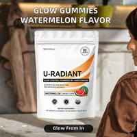 Compléments alimentaires Glow Herbal pour adultes, vitamine A sous forme de gommes, saveur pastèque, éclaircissement de la peau, antioxydant et soutien immunitaire, 200g