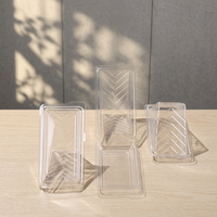 Boîte à gâteau triangulaire en blister pour sandwich, jetable, recyclable, à emporter, en plastique PET transparent, gaufrée, pour aliments