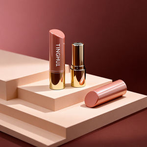 Emballage de luxe personnalisé pour rouge à lèvres, tubes vides ronds en ABS rose et or dégradé de 3,5 g - Product Image 1