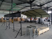 Garage métallique robuste de 20' x 20', abris de voiture en métal d'extérieur avec toit galvanisé, abri pour bateau avec structure en acier
