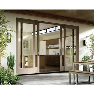 Hihaus-Empileur de poche coulissant en verre d'aluminium extérieur, système de portes de patio, nouveau