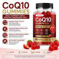 Gummies CoQ10 Marque Blanche OEM 200mg Supplément Coenzyme Q10 Saveur Fraise Naturelle 60 Gummies