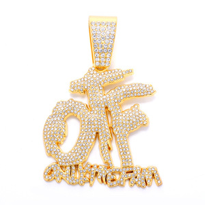 สร้อยคอจี้แบบเต็มตัว AA Iced Out OTF พร้อมโซ่คิวบัน 20 นิ้ว เครื่องประดับแร็ปเปอร์สำหรับผู้ชายและผู้หญิง - Product Image 2