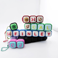 Porte-clés clavier 3D imprimé avec mécanisme de déclenchement au bout des doigts, pendentif personnalisable avec lettres et symboles, porte-clés en forme de capuchon de touche