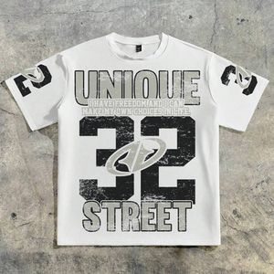 Camiseta Deportiva de Manga Corta para Hombre, Estilo Urbano, Informal, con Estampado de Letras 3D, Logotipo Personalizable - Product Image 3