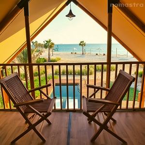 Tenda Safari a doppio strato con due camere da letto cucina e bagno per tutti i terreni <span class=keywords><strong>Glamping</strong></span> <span class=keywords><strong>resort</strong></span> doppio balcone tende <span class=keywords><strong>Glamping</strong></span> - Product Image 5