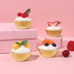 Moules à gâteaux en <span class=keywords><strong>papier</strong></span> aluminium miniatures plats de 2,6*1,7 cm, couleurs rouge, argent, or, vert, outils de décoration de gâteaux, fournitures de pâtisserie - Product Image 2