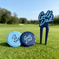 Accessoire de golf en alliage de zinc de qualité supérieure avec logo personnalisé, outil de réparation de divots de golf sur mesure et marqueur de balle double face de style artisanal