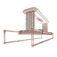 Séchoir à linge électrique pliable intelligent avec télécommande vocale, chauffage et tige de levage pour séchage et nettoyage en balcon