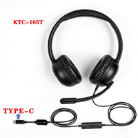Casque filaire Type-C supra-auriculaire, microphone à réduction de bruit ENC, casque filaire professionnel pour centre d'appels, bureau, vidéoconférence