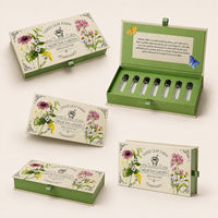 Boîte d'emballage personnalisée pour échantillons de parfum, boîte cadeau rigide magnétique pour flacons d'huile essentielle et de sérum avec insert en mousse et logo