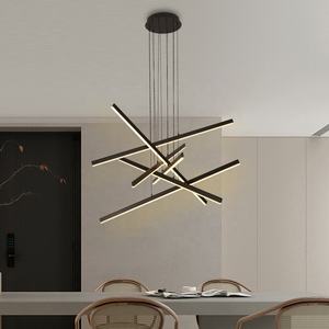 Luces colgantes LED, candelabro lineal grande para interiores, iluminación moderna para escaleras, luces colgantes para el hogar, comedor, sala de estar y dormitorio - Product Image 4