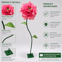 Bunga Peony Buatan dari Kain yang Dapat Dikustomisasi, untuk Dekorasi Panggung Pernikahan, Latar Belakang, dan Pajangan Taman