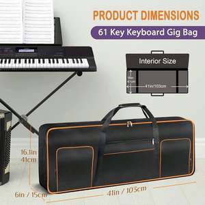 Échantillon gratuit : Housse de clavier 88 touches, tissu 600D durable, sacoche de transport pour clavier 88 touches avec poches supplémentaires, housse de clavier imperméable - Product Image 3