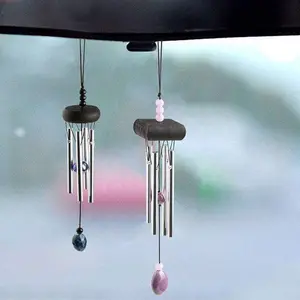 Mini campanelli eolici accessori per auto in tubo di alluminio massiccio campanelli eolici portatili in metallo