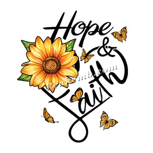 Pronto per la stampa di trasferimento di sublimazione delle api di girasole Iron on Heat Press Design Faith Hope Love DTF Transfers