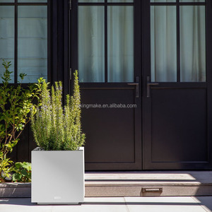 Pot de fleurs d'extérieur moderne pour terrasses et balcons de restaurants haut de gamme, pot de fleurs pour porte d'entrée, jardinière carrée - Product Image 5
