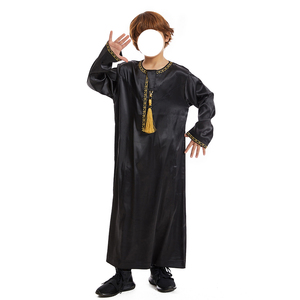 Abaya islámico Oriente Medio árabe niños vestido Ramadan Kaftan Dubai bata rendimiento vestido Eid ropa musulmana oración vestido niños - Product Image 3