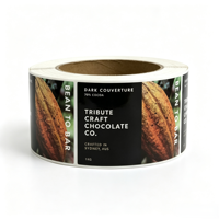 Étiquettes autocollantes personnalisées en vinyle imperméable CMYK pour chocolat, barres de chocolat, pots de confiture et emballages