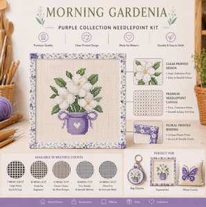 <span class=keywords><strong>Tela</strong></span> de punto de cruz de 13 hilos pintada a mano <span class=keywords><strong>con</strong></span> diseño floral de Gardenia Matutina, 100% algodón, para bordado - Product Image 4