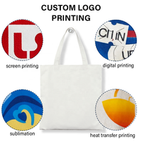 Tas Belanja Kanvas Ukuran Besar, Tahan Lama, untuk Perlengkapan Studio Yoga, Merchandise Kebugaran & Aksesoris Olahraga dengan Logo Kustom