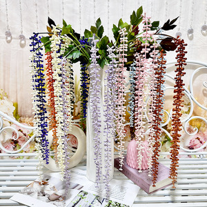 Sang trọng bất động cảm ứng mới trần hoa sắp xếp mềm cao su cây xanh dài giả chuỗi của nhựa ngọc trai nhà máy cho đám cưới nhà - Product Image 1