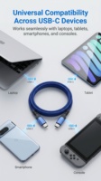 Cable USB Tipo C 3.1 Premium de 100W y 10Gbps, 50cm, para Teléfono Android, Banco de Energía, Cable de Sincronización USB C Trenzado y Resistente