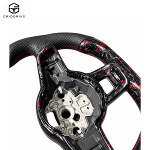 Volante in Fibra di Carbonio Forgiata Rossa Personalizzato per Golf <span class=keywords><strong>Passat</strong></span> Polo MK5 MK6 MK7 GTD TDI - Product Image 5