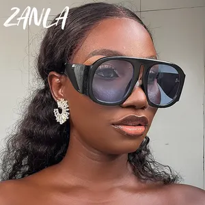 Vintage Big Round Women Sunglasses 2023 Brown Gradient Oversized Sun Glasses Female Fashion Luxury Colorful Mirror Clear Shades