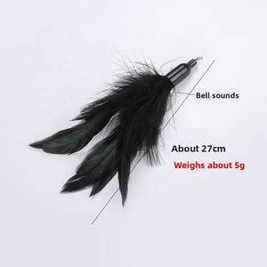 Jouet pour chat avec tête de remplacement en <span class=keywords><strong>plumes</strong></span> et ruban à motifs écologiques multicolores - Product Image 2