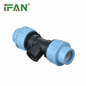 IFAN bonne qualité tuyaux et raccords en HDPE 20-63MM filetage femelle té HDPE PP raccord à compression