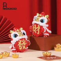 Figurine de danse du dragon en résine, style chinois porte-bonheur, décoration de bureau à domicile, objet de collection, cadeau