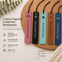 Marque-page gravé au laser personnalisé en cuir PU long – Cadeau promotionnel