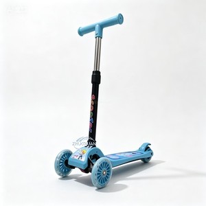 Cute Foldable Kids Scooter with 3 <b>Wheels</b> Height Adjustable for 3-6 Years Old Lightweight Push Type Rear Foot Brake Outdoor Use - Product Image 5