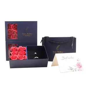 Wholesale Luxury Cardboard Jewelry Box Flower Necklace Rose Gift Box Valentines Day Gift 2024 Packaging Paperboard Box