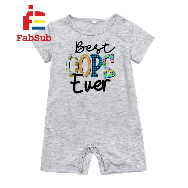 baby onesie sublimation blanks new design two buckle baby onesie sublimation cotton feel short sleeve onesie baby polyester