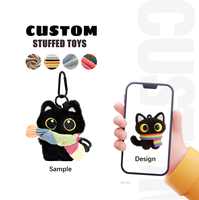 Porte-clés en peluche chat OEM ODM personnalisé, mini pendentif animal en peluche Kawaii, ornement de sac