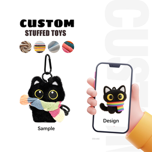 Gantungan Kunci Boneka Kucing OEM ODM Custom Mini Kawaii Hewan Boneka Gantungan Tas Ornamen - Product Image 1